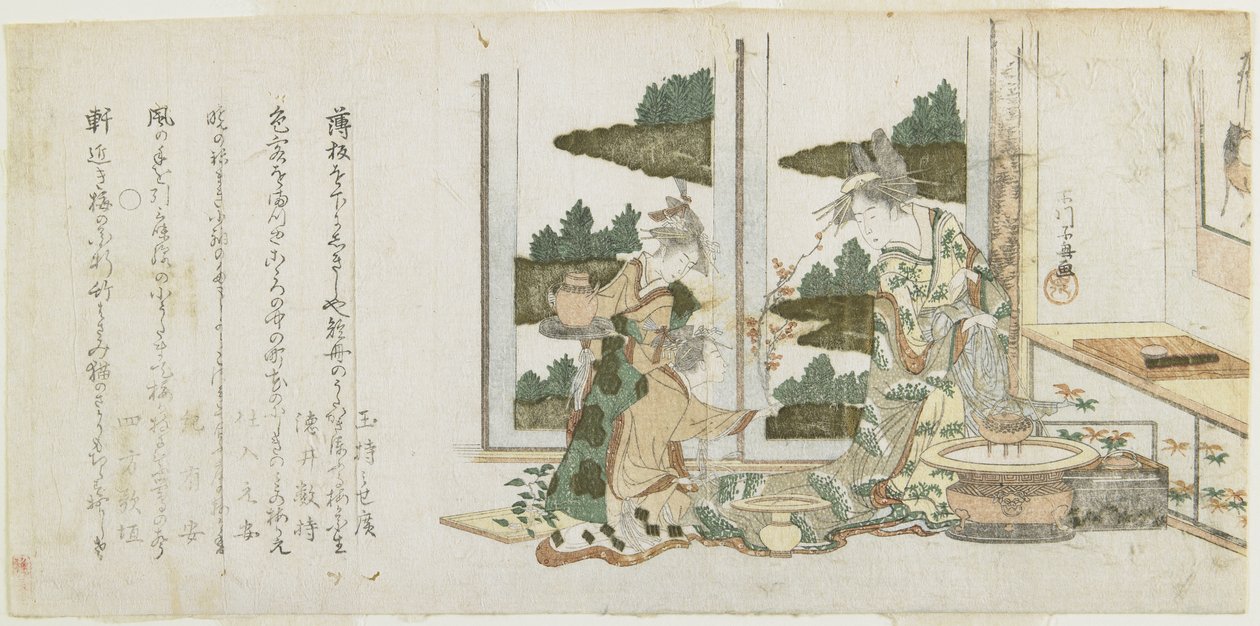 (ثلاث نساء يرتبن الزهور) ، ج. 1806 بواسطة Choki Ice Husai