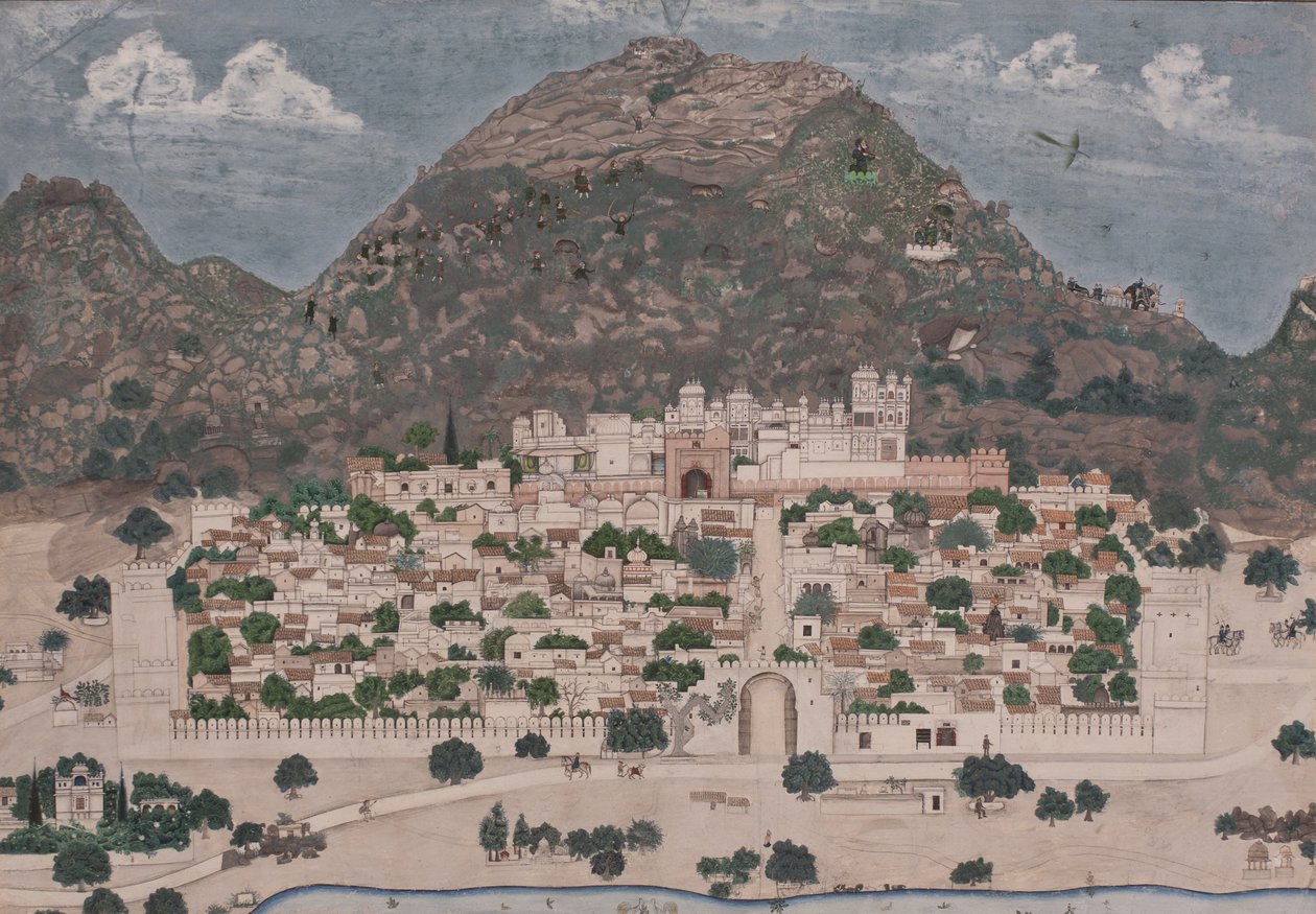 منظر لمدينة محصنة ، 1886 (مرحاض غير شفاف على الورق) بواسطة شوتو لال