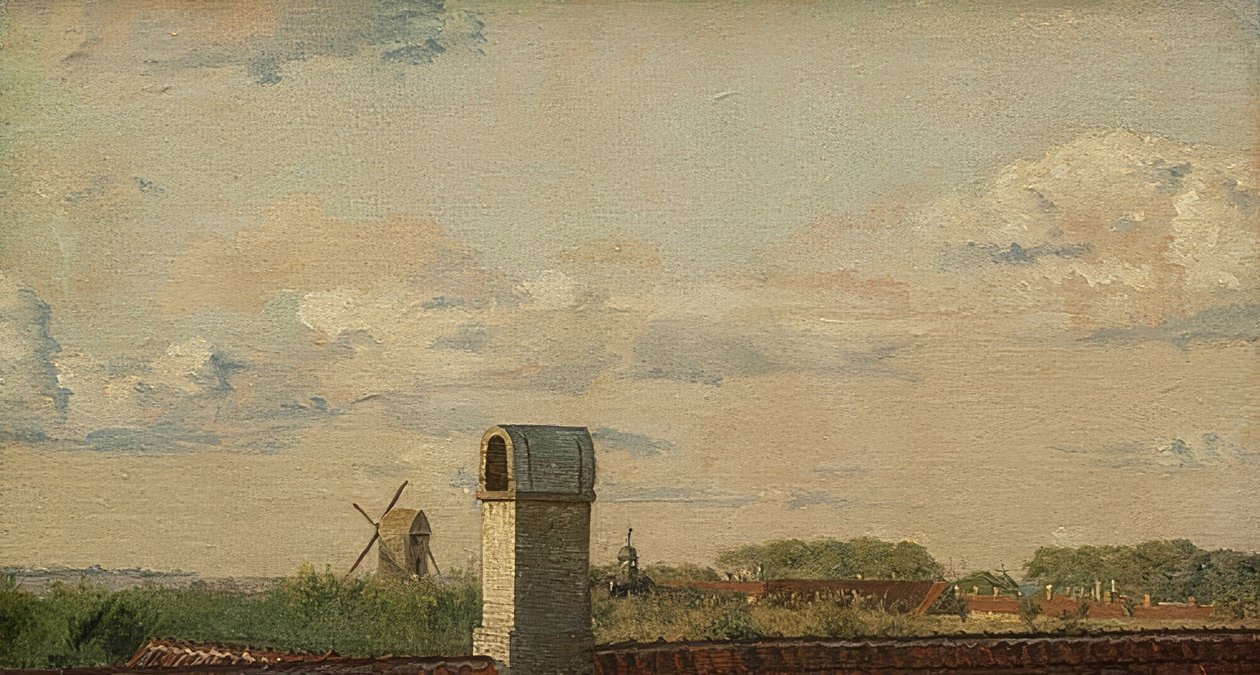 منظر من نافذة في Toldbodvej على قلعة كوبنهاغن. حوالي عام 1833 بواسطة كريستين شيلروب كوبكه