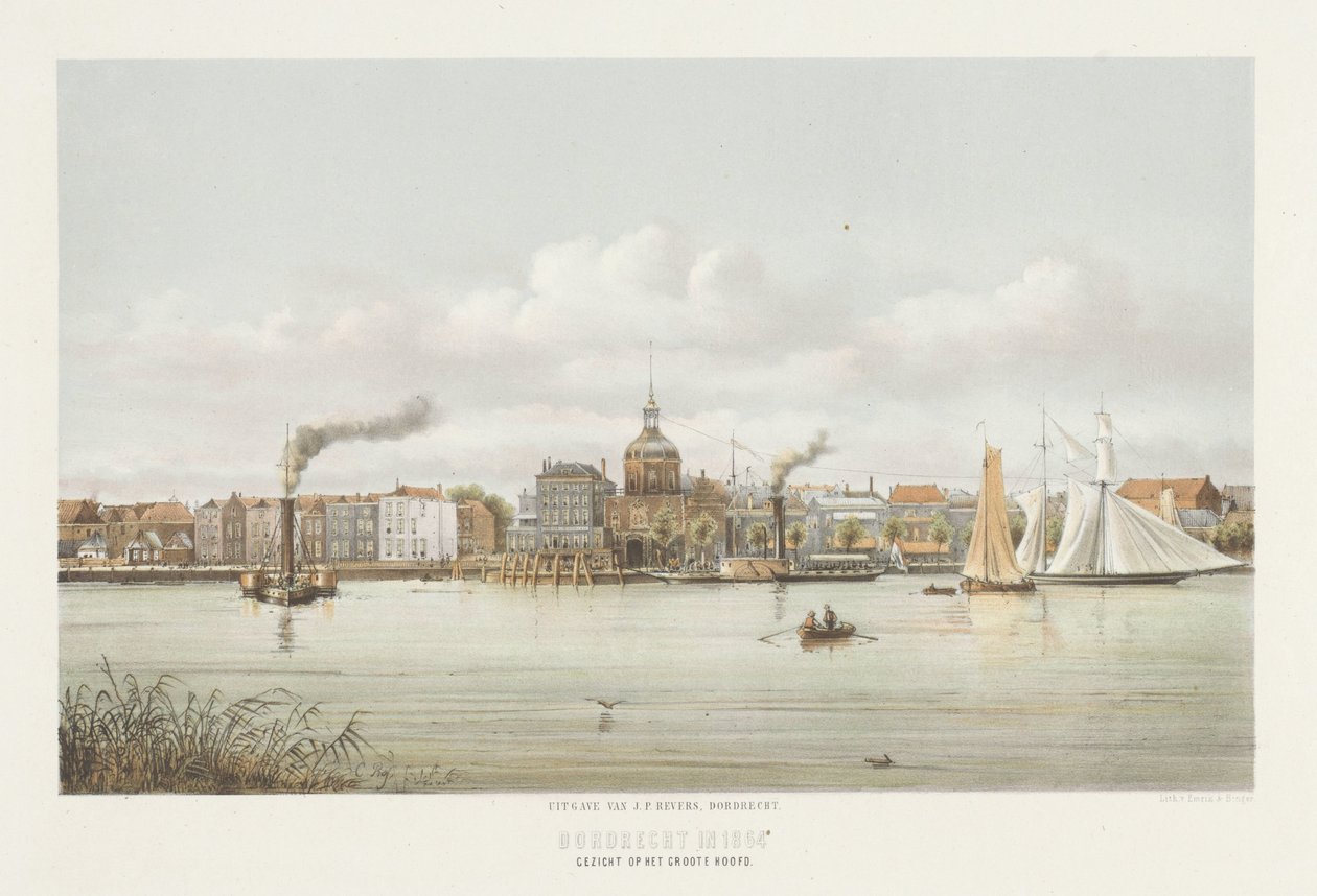 منظر لـ Groothoofdspoort في Dordrecht منظر لـ Groote Hoofd (العنوان على الكائن) Dordrecht في عام 1864 (عنوان السلسلة على الكائن) بواسطة كريستيان بوس