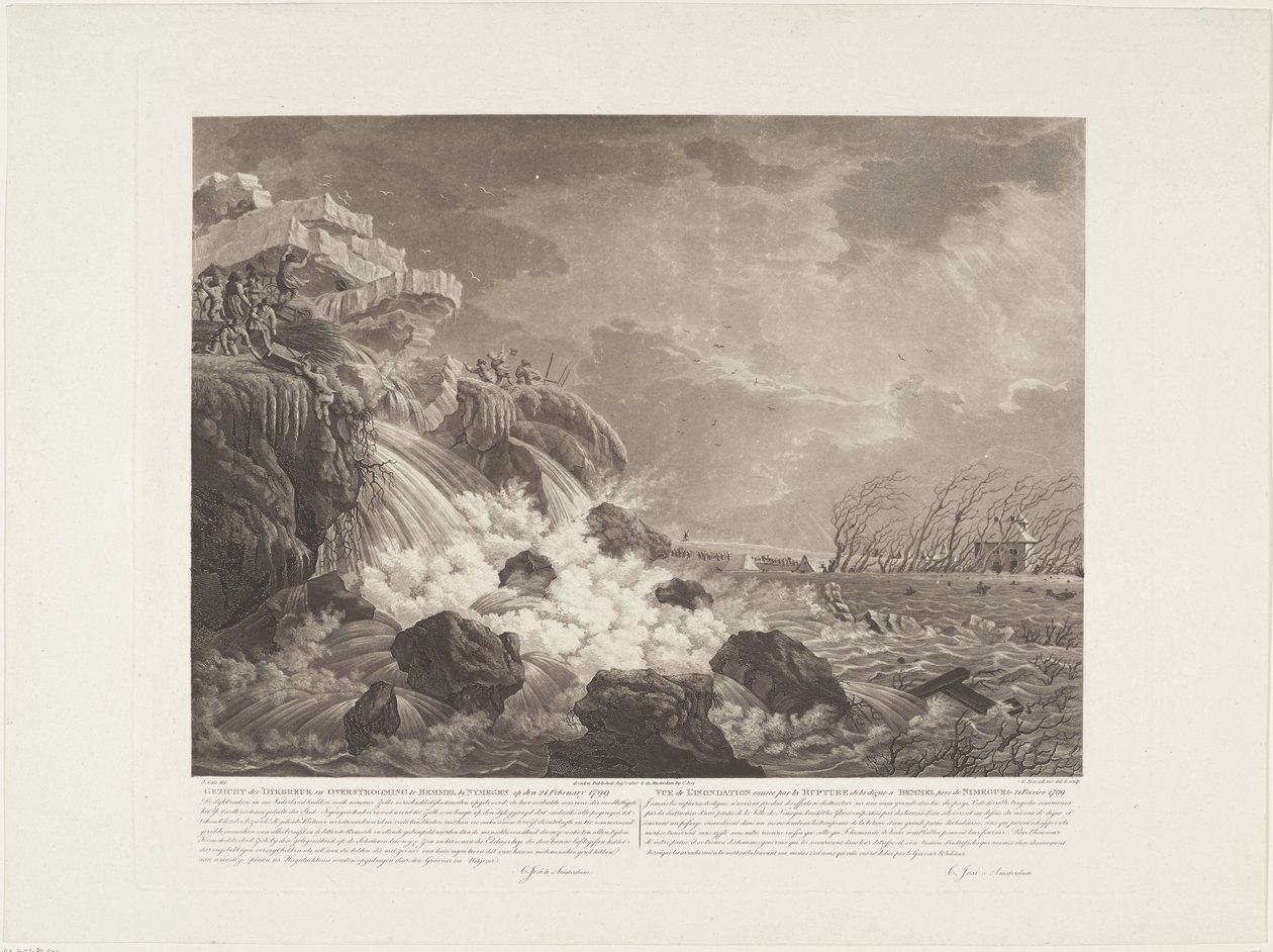 منظر لتمزق Dyk والفيضان في Bemmel بواسطة Nymegen في 21 فبراير 1799 / Vue de L