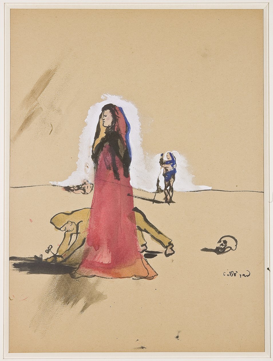 مشهد بالأحرف ، حوالي عام 1934 (غواش وحبر على ورق) بواسطة كريستيان بيرارد