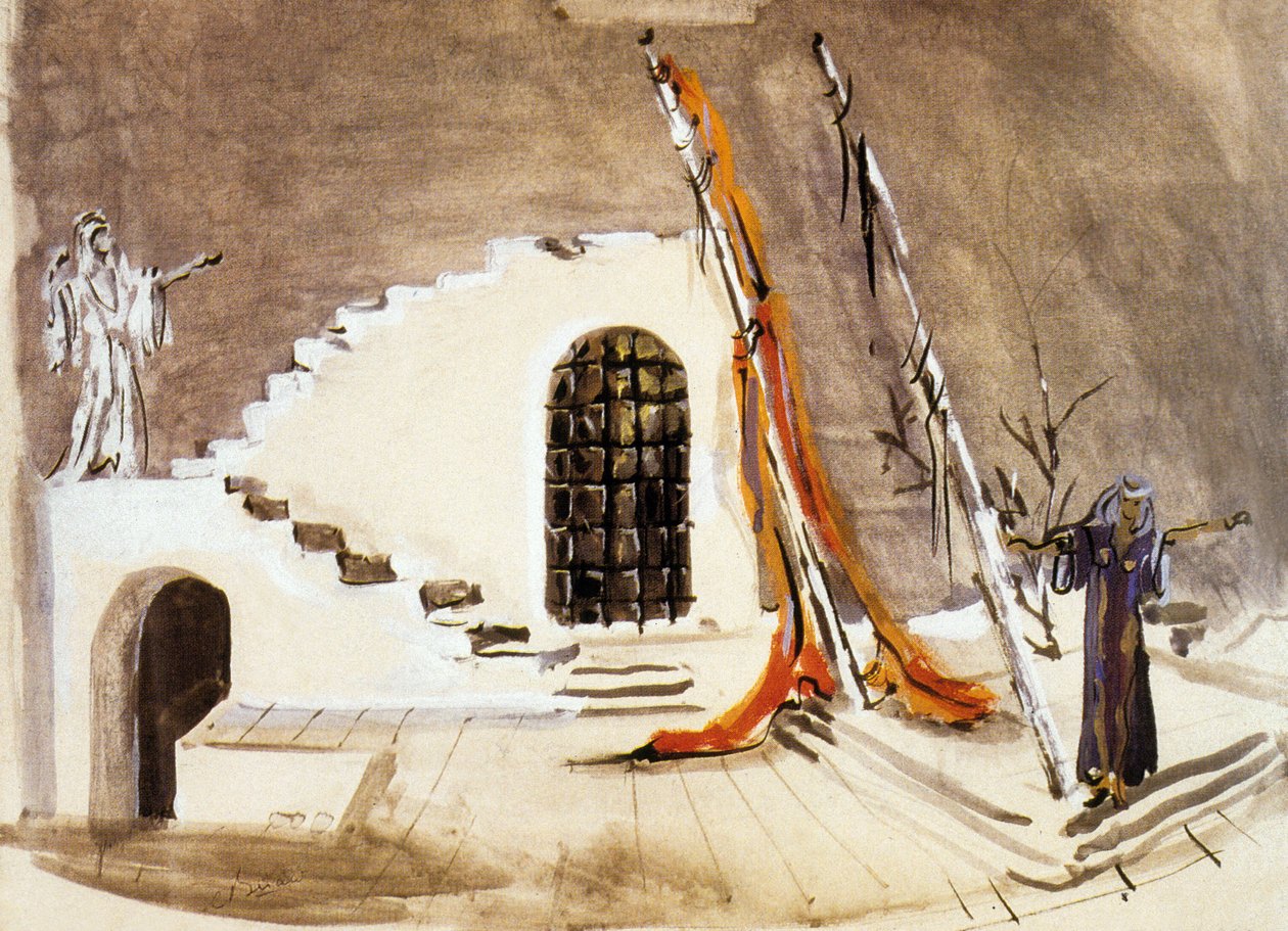 تم وضع تصميم لـ "Sodom and Gomorrah" ، بواسطة Jean Giraudoux بواسطة كريستيان بيرارد