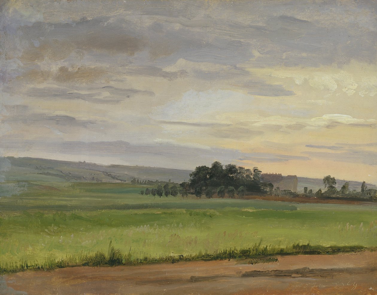 A Cornfield بالقرب من درسدن ، 1833 (زيت على ورق موضوع على ورق مقوى) بواسطة كريستيان فريدريش جيل