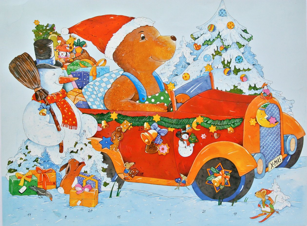 Adventskalender Bear ، 2009 (ألوان مائية على ورق) بواسطة كريستيان كيمبف