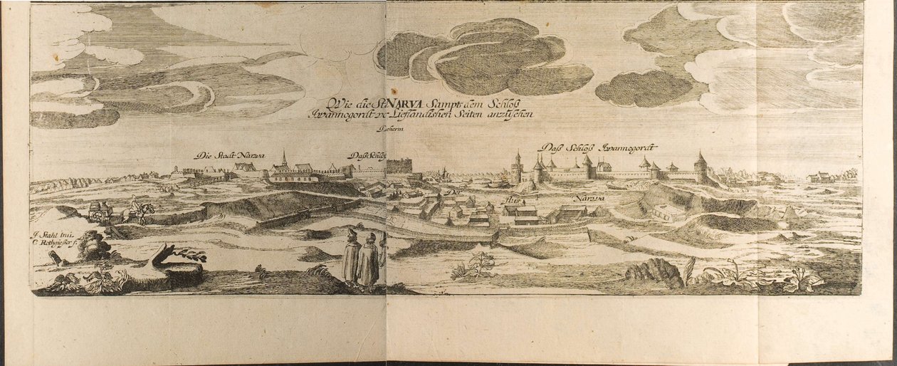 توضيح نارفا من الرحلات إلى دوق موسكوفي العظيم وملك بلاد فارس بواسطة آدم أولير بواسطة كريستيان لورينزن روثيسيسر