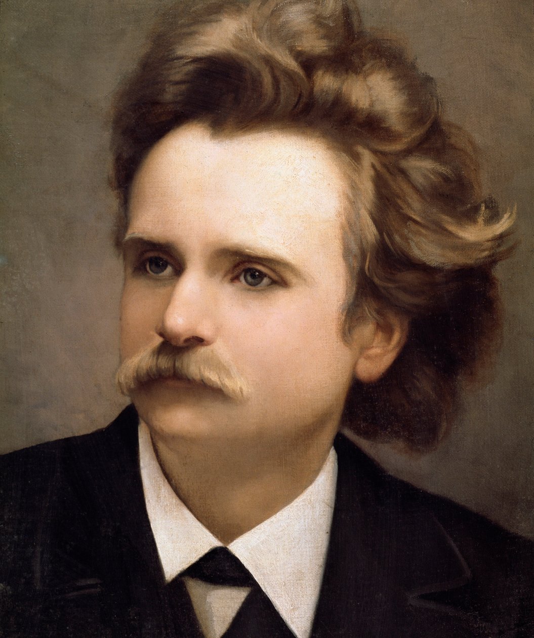 صورة للمؤلف الموسيقي النرويجي إدوارد هاجيروب جريج (1843-1907) التفاصيل. اللوحة بواسطة CM Ross (القرن التاسع عشر). Naples Conservatorio di Musica San Pietro a Majella بواسطة كريستيان ماير روس