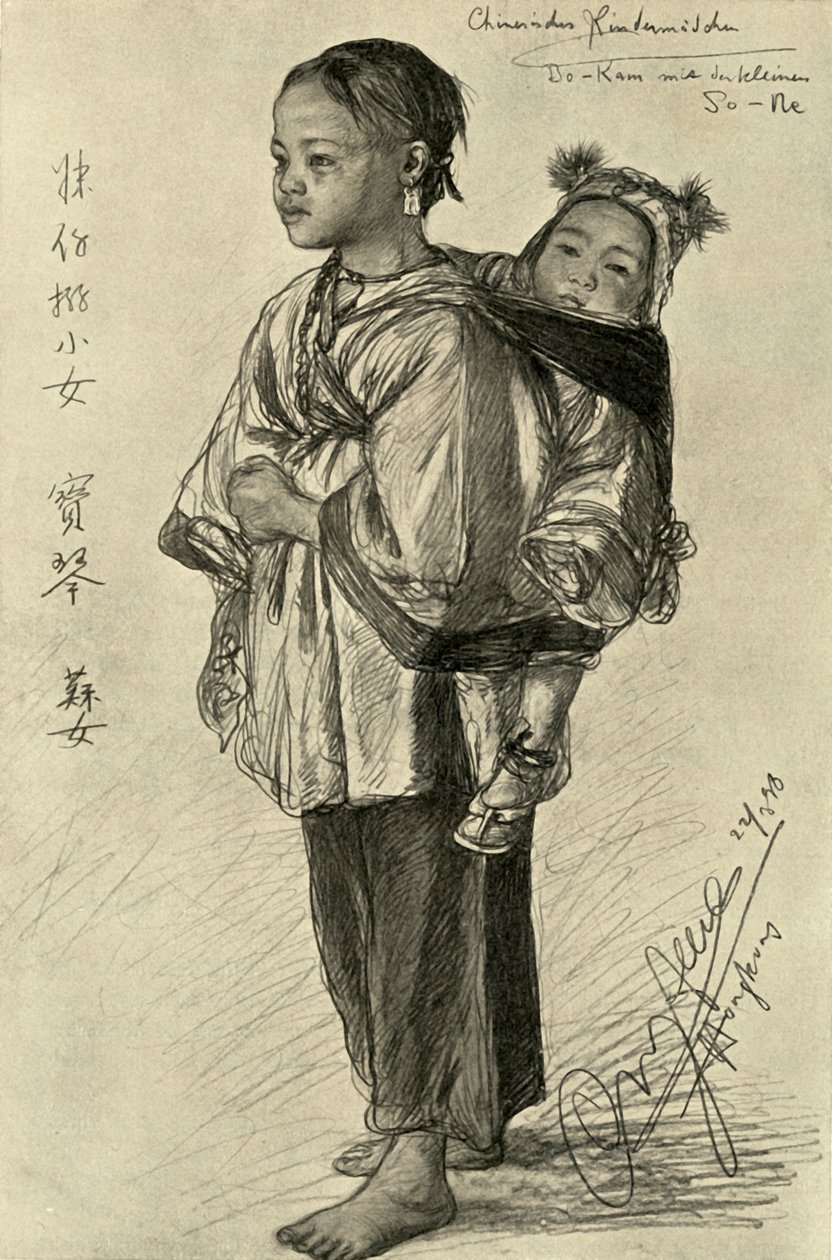 Bo-Kam and So-Ne - فتيات صينيات ، هونغ كونغ ، 1898. بواسطة كريستيان فيلهلم أليرز