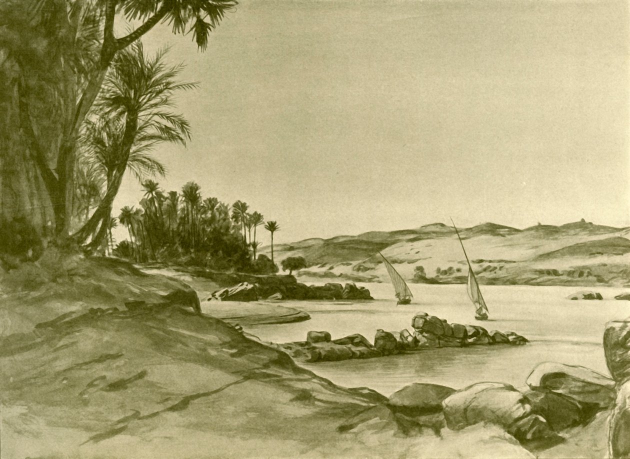 فلوكة على نهر النيل ، مصر ، 1898. بواسطة كريستيان فيلهلم أليرز