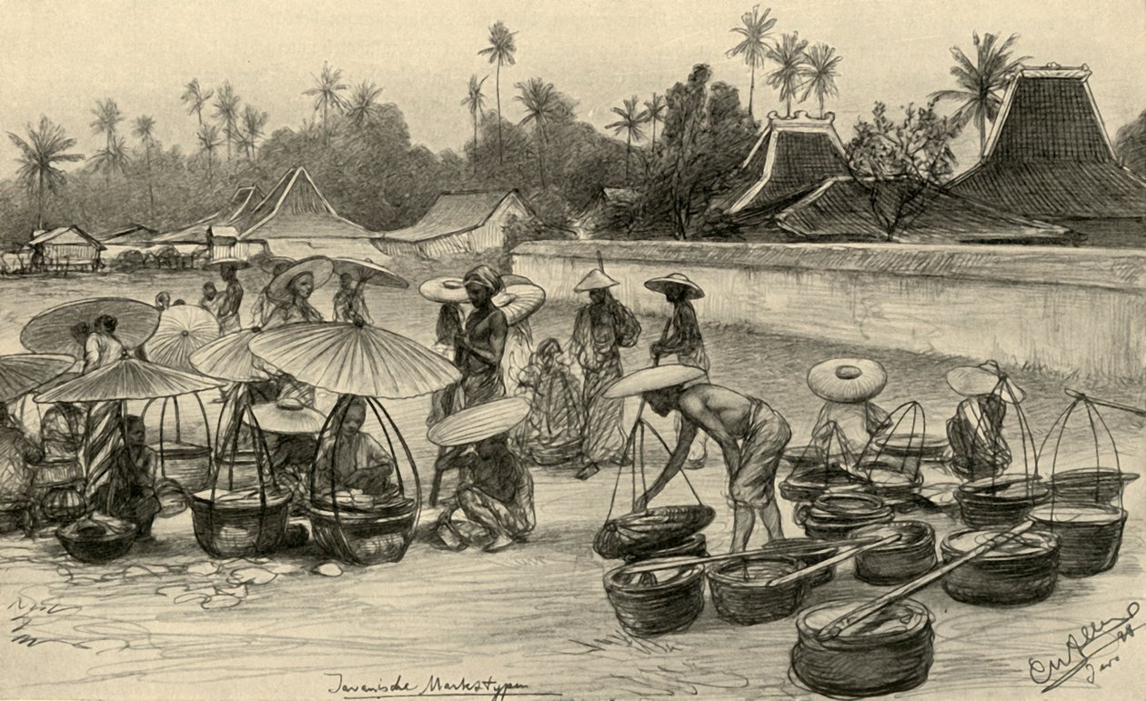 مشهد السوق ، جافا ، 1898. بواسطة كريستيان فيلهلم أليرز