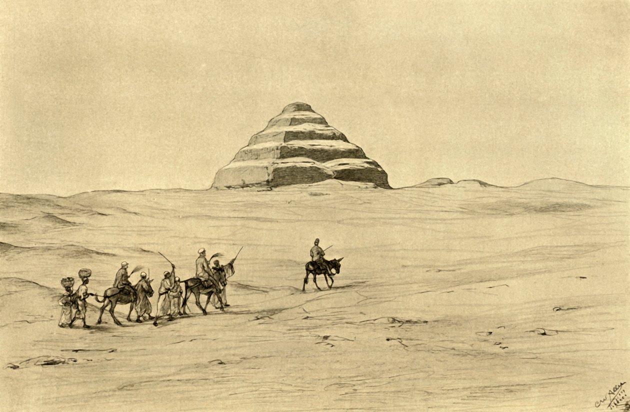 هرم زوسر في سقارة ، بالقرب من القاهرة ، مصر ، 1898. بواسطة كريستيان فيلهلم أليرز