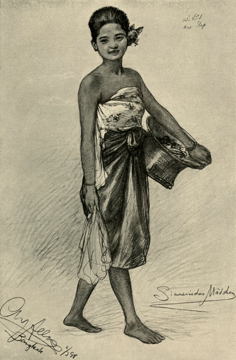فتاة سيامية ، بانكوك ، 1898. بواسطة كريستيان فيلهلم أليرز