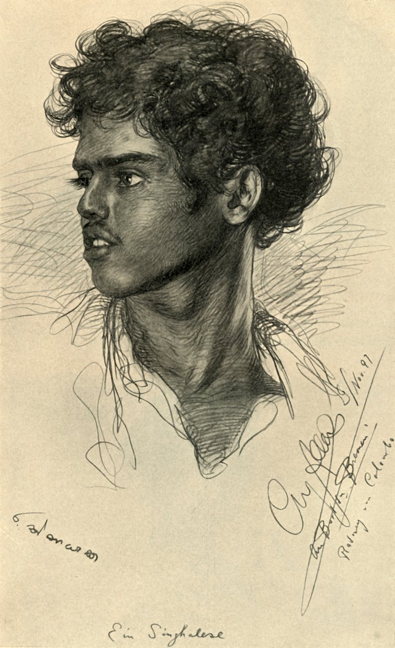 رجل سنهالي ، كولومبو ، سيلان ، 1898. بواسطة كريستيان فيلهلم أليرز