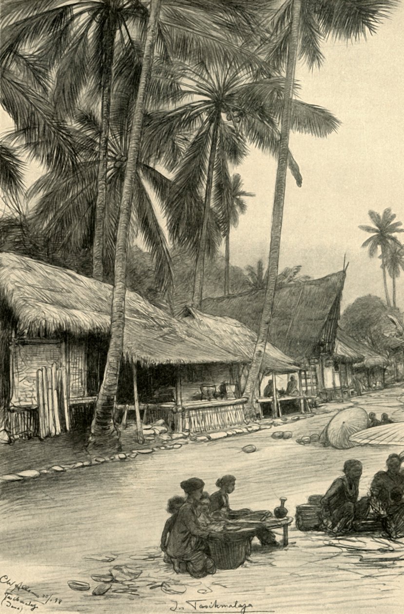 مشهد شارع في تاسيكمالايا ، جاوة ، 1898. بواسطة كريستيان فيلهلم أليرز