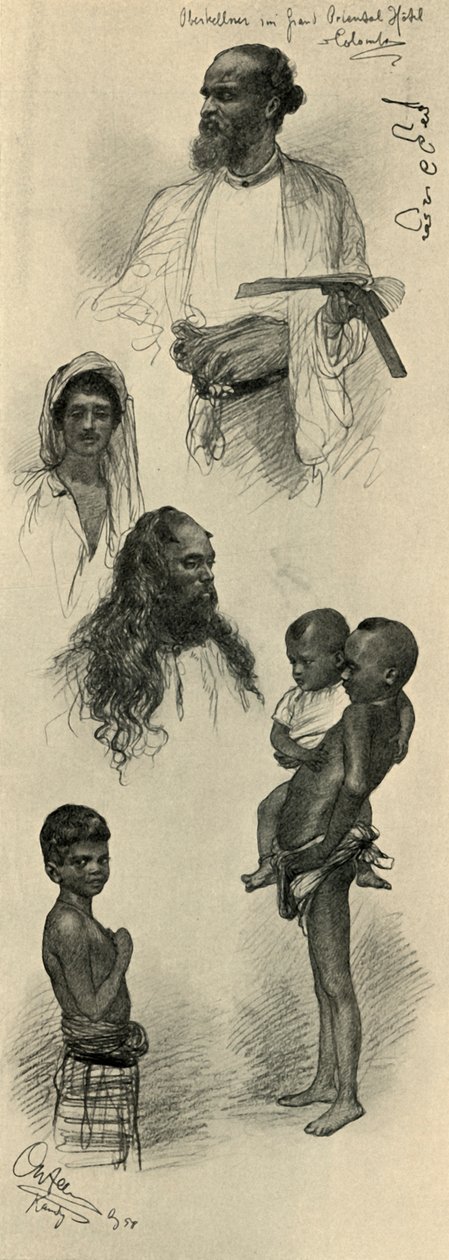 دراسات على الناس ، سيلان ، 1898. بواسطة كريستيان فيلهلم أليرز