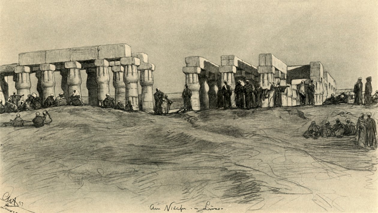أنقاض المعبد ، الأقصر ، مصر ، 1898. بواسطة كريستيان فيلهلم أليرز