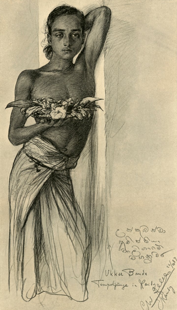 أوكو باندا ، شاب في معبد ، كاندي ، سيلان ، 1898. بواسطة كريستيان فيلهلم أليرز