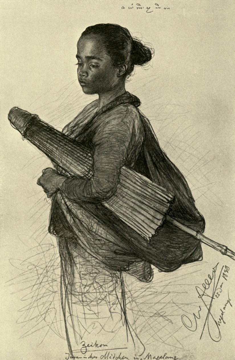 شابة تحمل مظلة ، ماغالانج ، جاوة ، 1898. بواسطة كريستيان فيلهلم أليرز