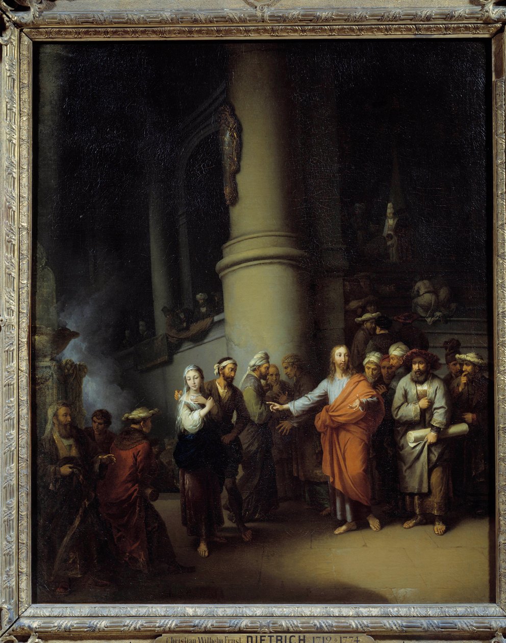 المسيح والمرأة الزانية. كريستيان فيلهلم إرنست ديتريش (1712-1774) بواسطة كريستيان فيلهلم إرنست ديتريش