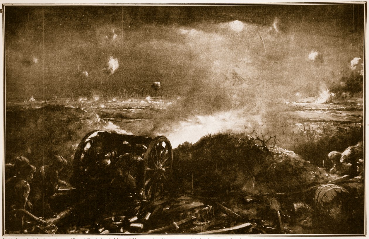 تم إطلاق المدفعية لدعم هجوم المشاة البريطاني بالقرب من إبرس ، 1914-1919 بواسطة كريستوفر كلارك