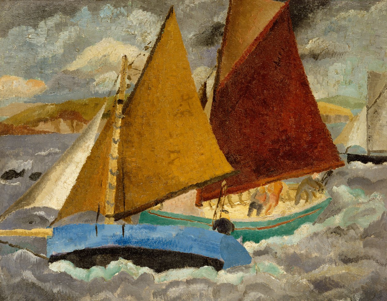 سباق اليخوت في بورتسكاتو ، كورنوال ، 1928 (رسمت على ظهر 88535) بواسطة كريستوفر وود
