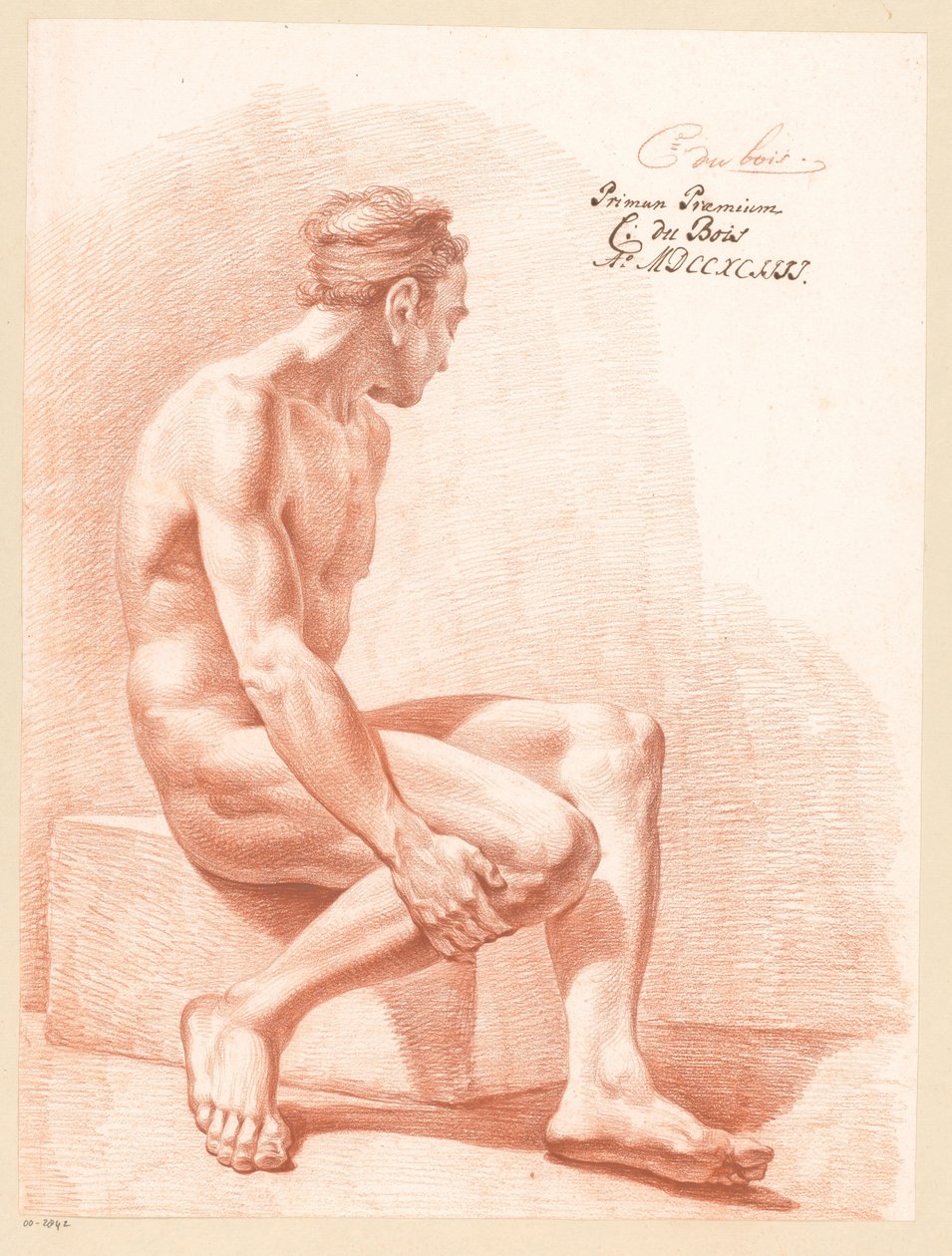 رجل جالس عاريًا ، يُرى من الجانب (الجائزة الأولى 1794) بواسطة كريتيان دوبوا