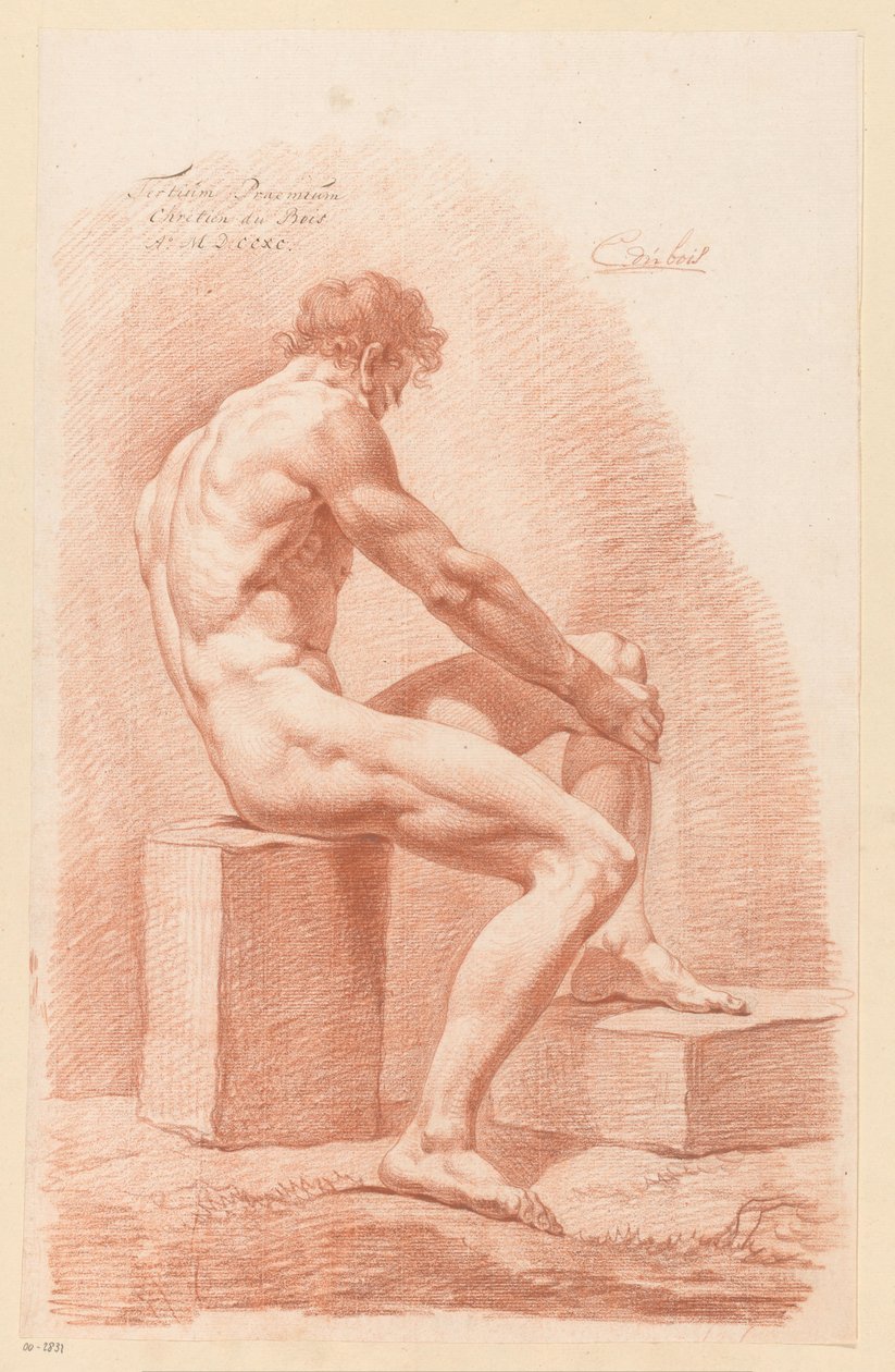 رجل جالس عاريًا (الجائزة الثالثة 1790) بواسطة كريتيان دوبوا