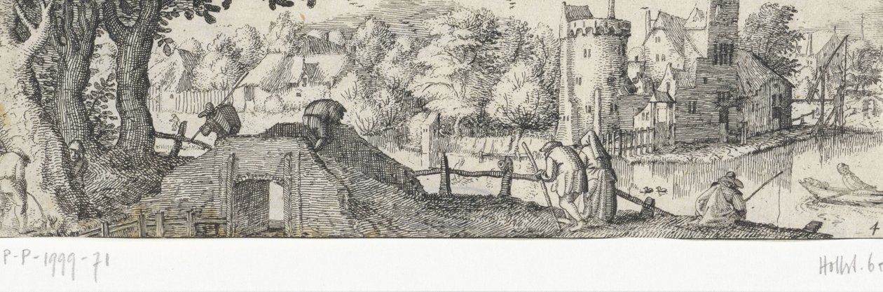 منظر لقلعة المهن والوجوه في أمستردام وحولها (عنوان المسلسل) بواسطة كلايس جانز. فيشر (الثاني) (منسوب إلى)