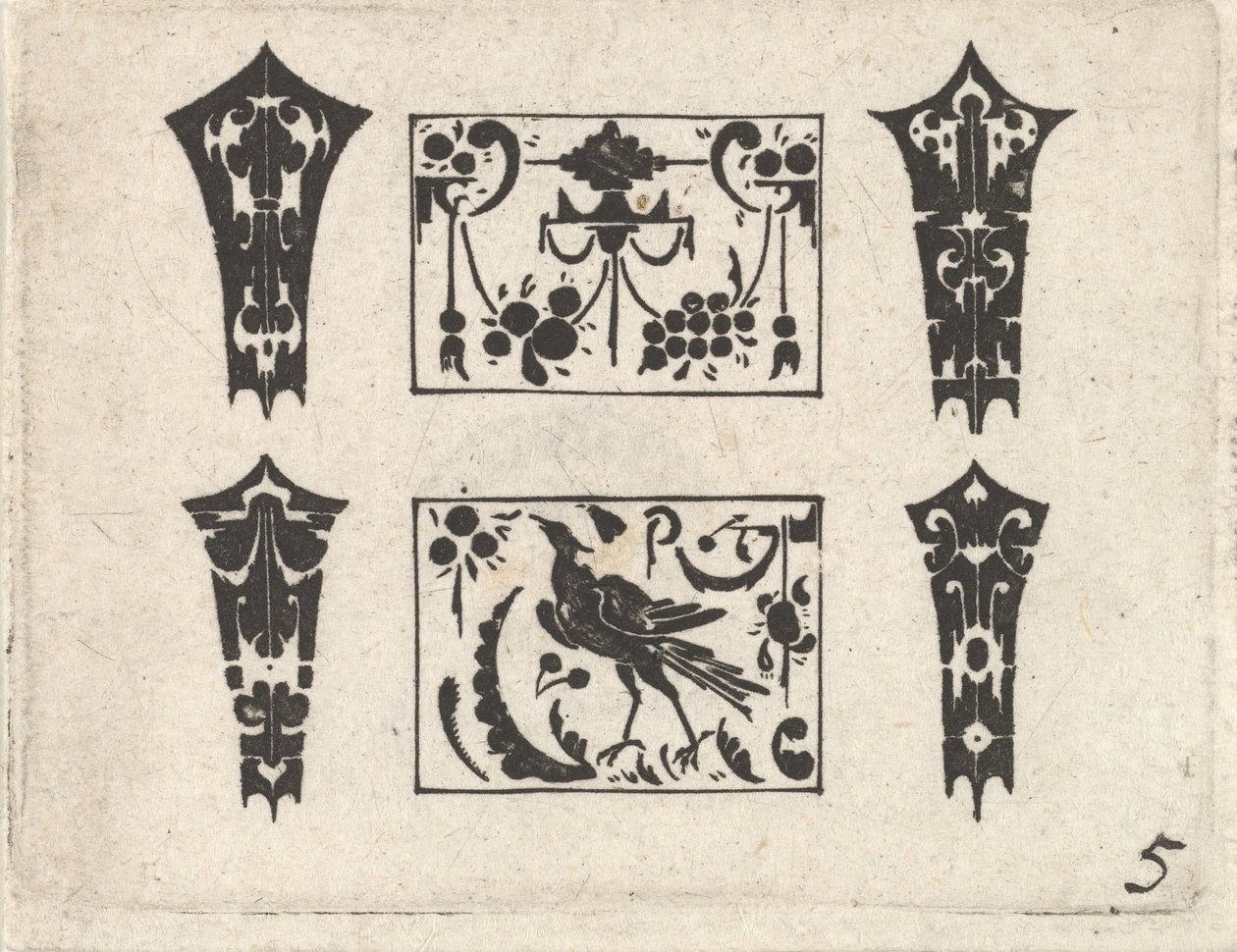 طباعة Blackwork مع نمط Schweifwerk متماثل ، كاليفورنيا. 1620. بواسطة كلايس جانز فيشر