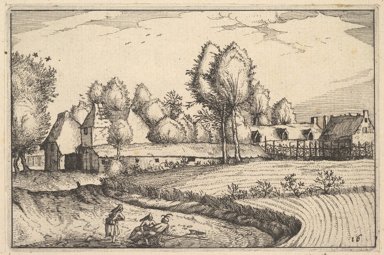 طريق ميداني على طول اللوحة 16 من مدن Regiunculae والعديد من دوقية برابانت ، كاليفورنيا. 1610. بواسطة كلايس جانز فيشر