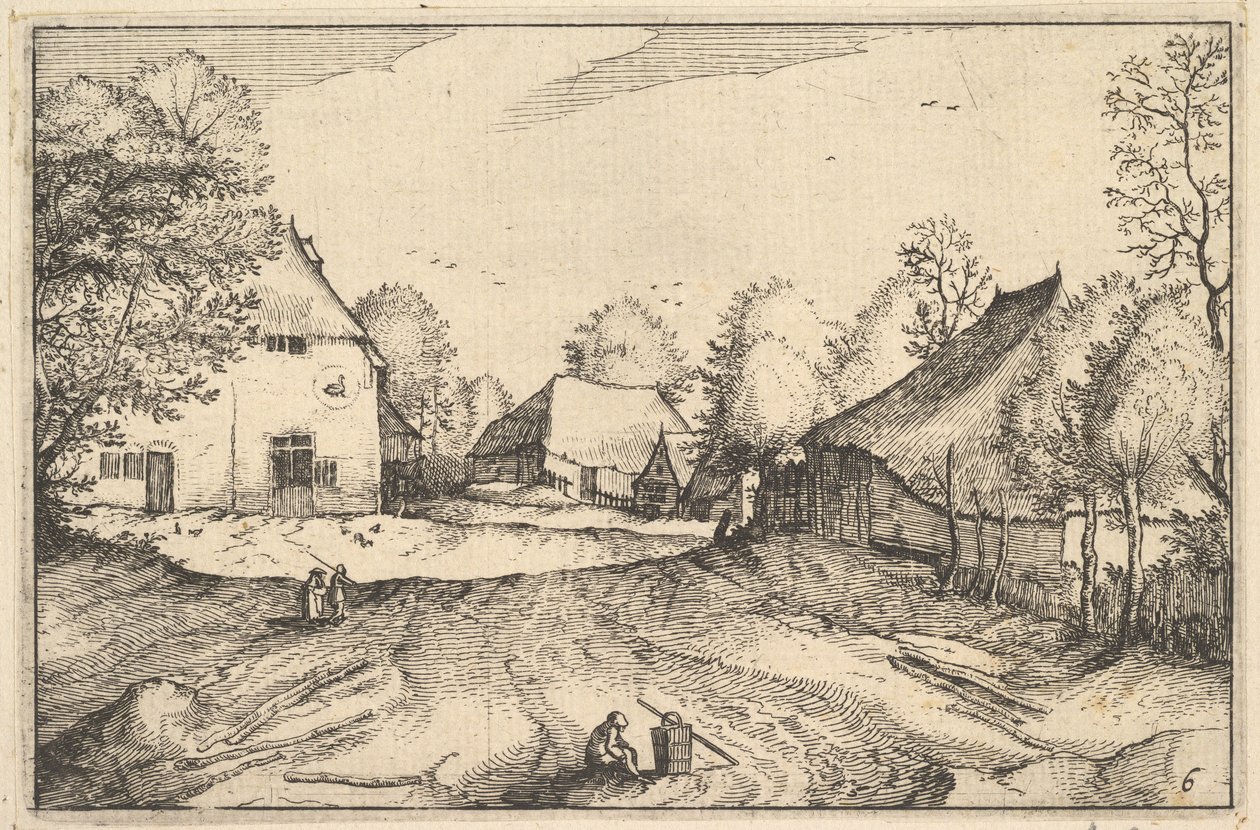 The Swan's Inn ، لوحة 6 من Regiunculae et Villee Aliquot Ducatus Brabantiae ، كاليفورنيا. 1610 بواسطة كلايس جانز فيشر