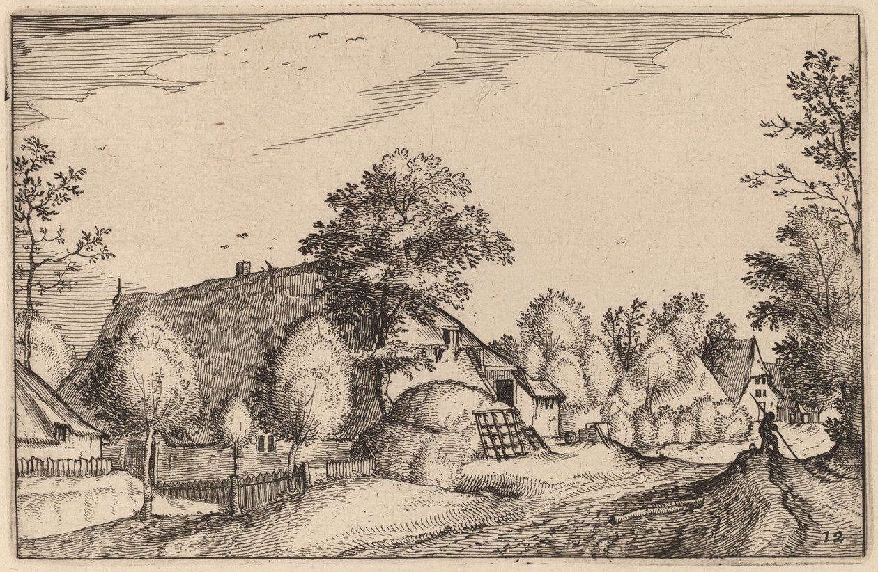 طريق القرية بواسطة Claes Jansz Visscher بعد Lucas van Doetechum بعد Master of the Small Landscapes بعد Johannes