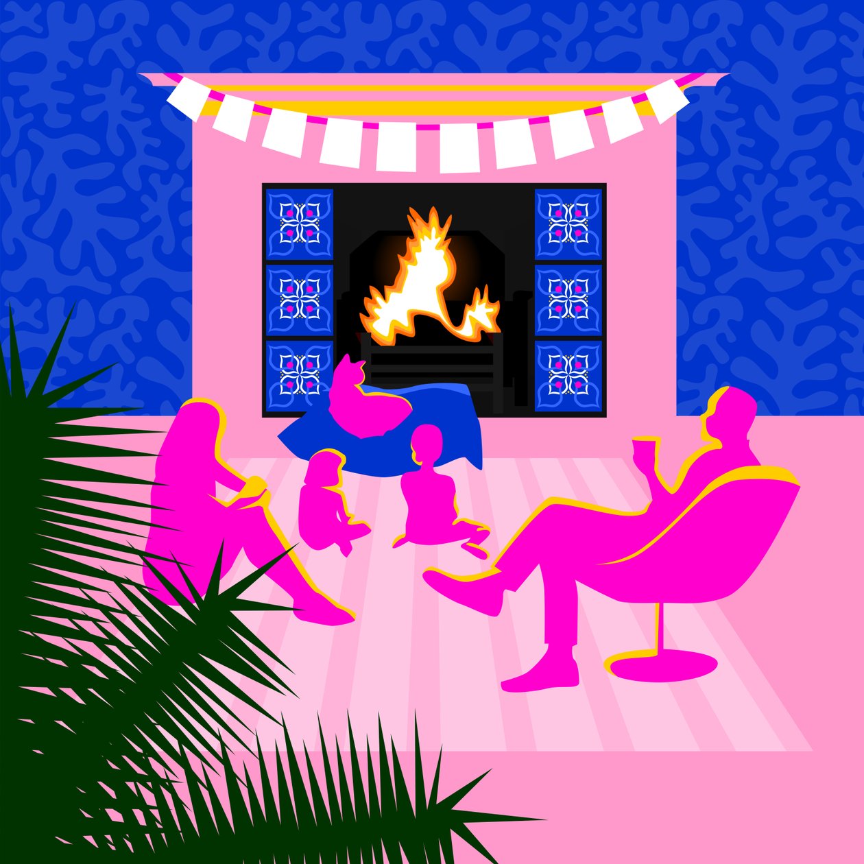 عيد الميلاد بجانب المدفأة بواسطة كلير هنتلي