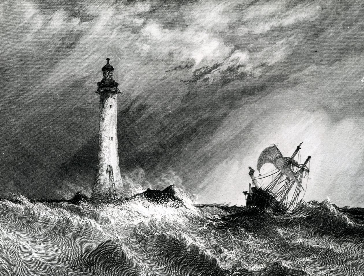 Eddystone Lighthouse ، مطبوع بواسطة WB Cooke ، 1836 بواسطة كلاركسون فريدريك ستانفيلد