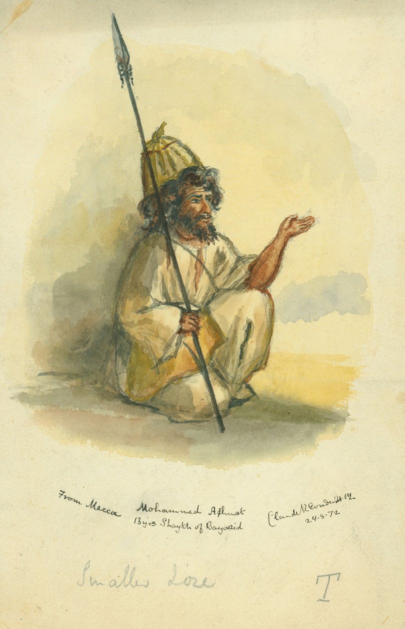 محمد أحمد من مكة ، 1872 (مرحاض وقلم رصاص على ورق) بواسطة كلود كوندر