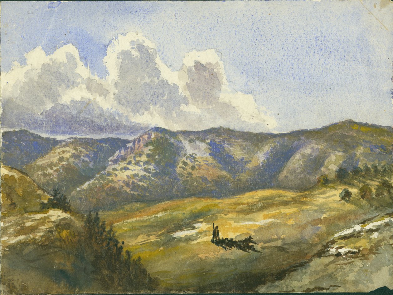 جبل الكرمل ، 1872 (مرحاض وقلم رصاص على ورق) بواسطة كلود كوندر