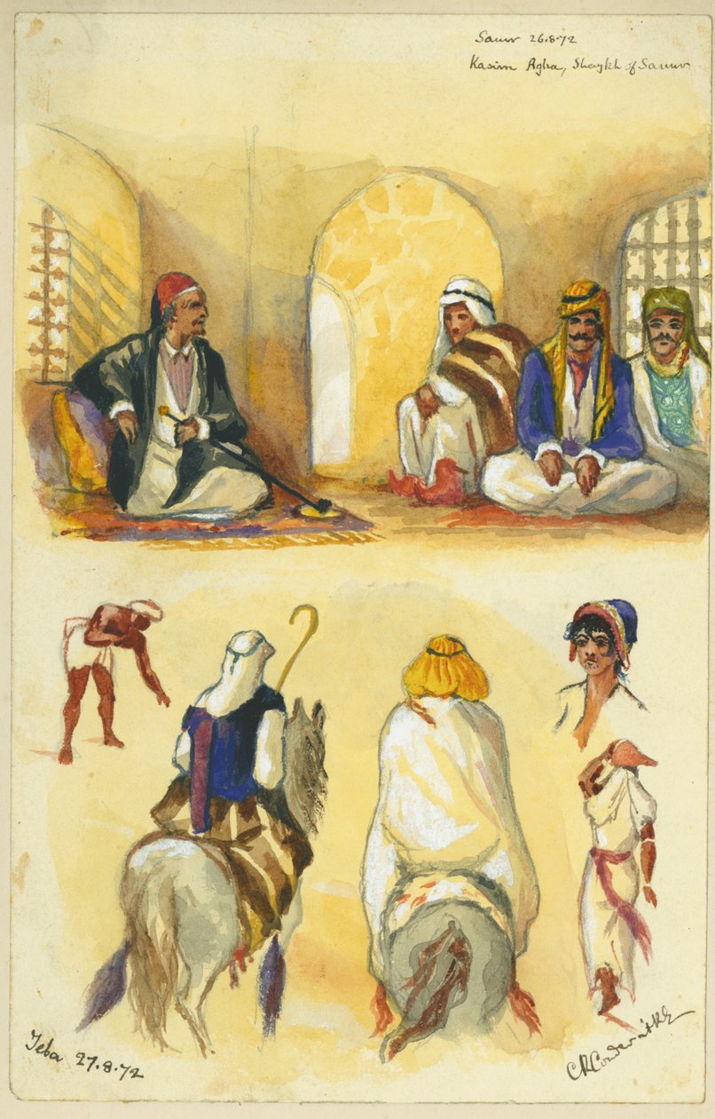 سامور وجيبا ، 1872 (مرحاض وقلم رصاص على ورق) (انظر أيضًا 316774 و 316775) بواسطة كلود كوندر