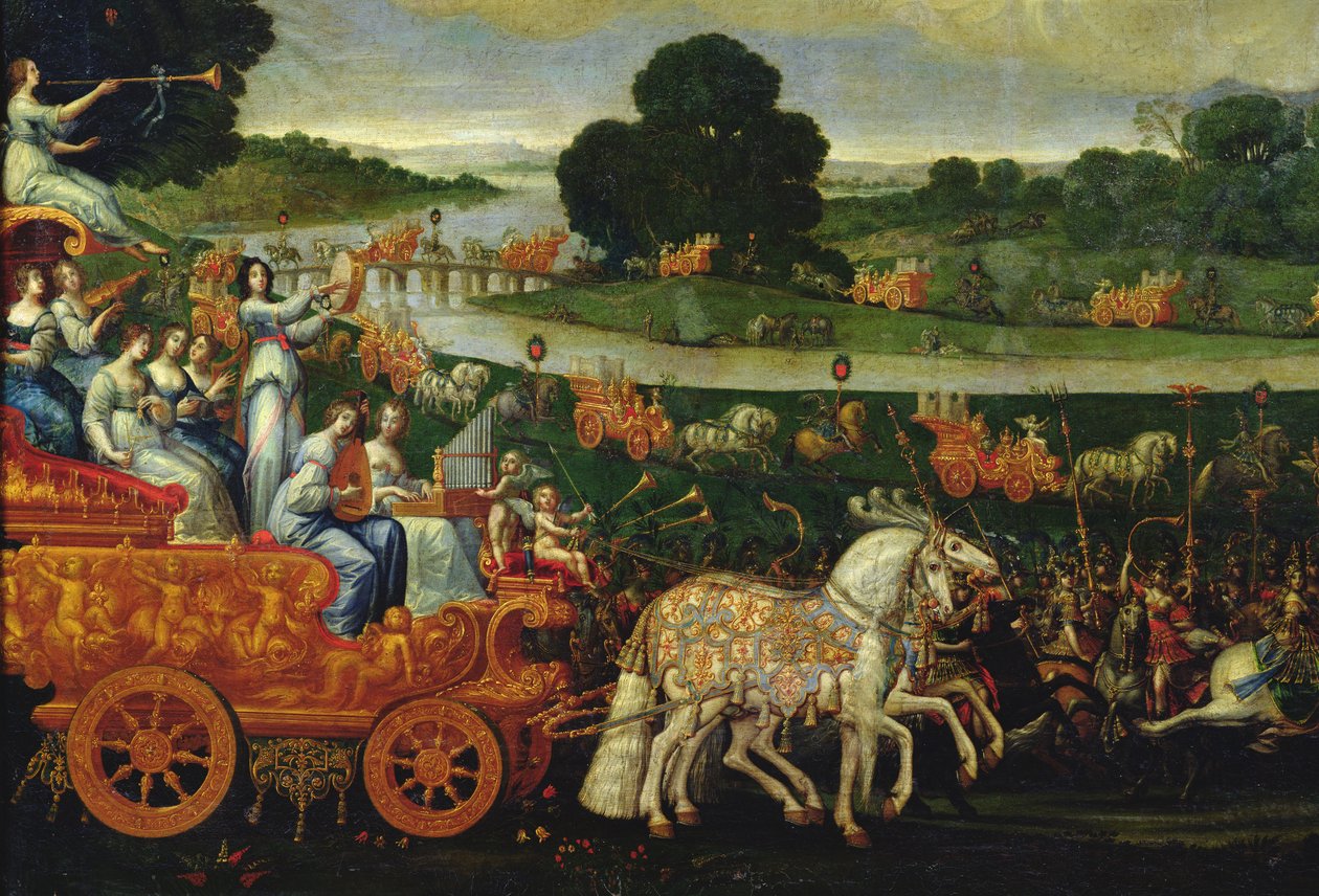 الأرض ، تفاصيل العربة اليسرى مع تسعة موسى ، c.1640-41 بواسطة كلود ديروت