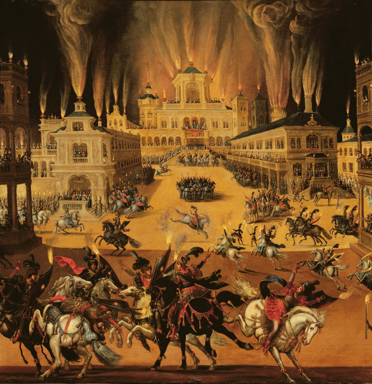 النار ، تفاصيل الألعاب النارية ، c.1640-41 (تفاصيل 387335) بواسطة كلود ديروت