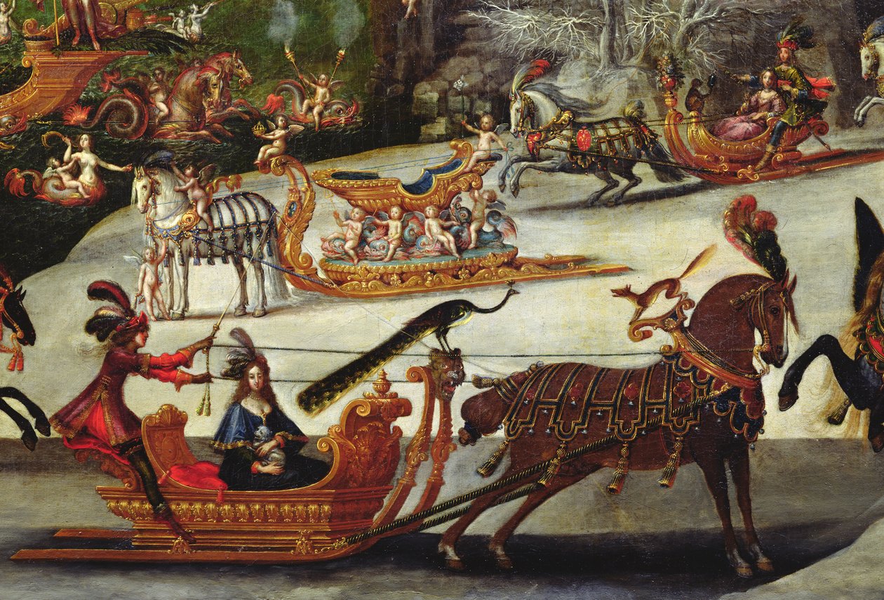 الماء ، تفاصيل طاووس مثبتة على زلاجة ، c.1640-41 (تفاصيل 387338) بواسطة كلود ديروت