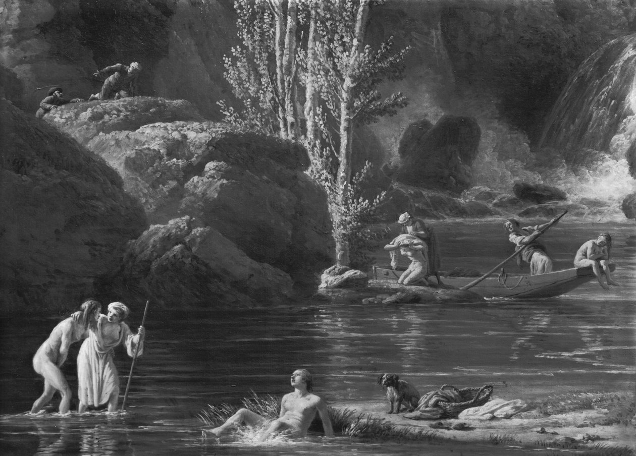 صباح ، The Bathers ، تفاصيل الجانب الأيسر ، 1772 (انظر أيضًا 414961-62) بواسطة كلود جوزيف فيرنيه