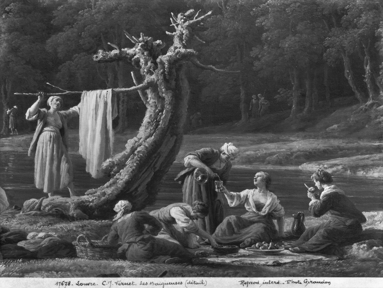 الصباح ، The Bathers ، تفاصيل الجانب الأيمن ، 1772 (انظر أيضًا 414960-61) بواسطة كلود جوزيف فيرنيه