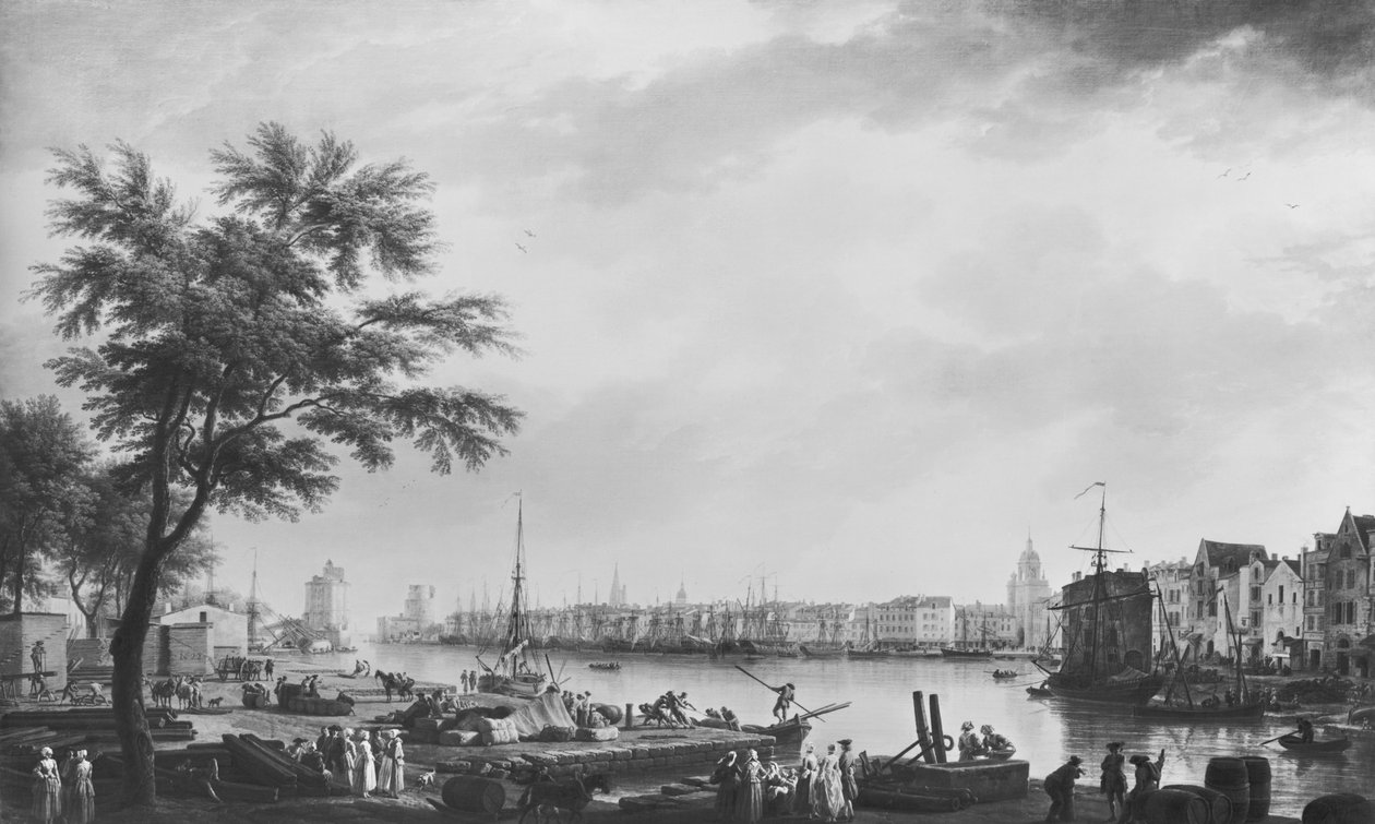 ميناء لاروشيل ، ينظر إليه من الشاطئ الصغير ، 1762 بواسطة كلود جوزيف فيرنيه