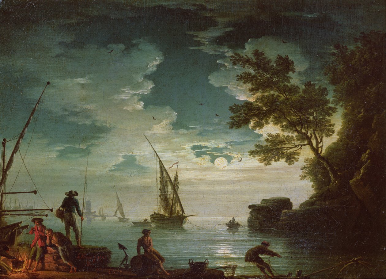 المناظر البحرية ، ضوء القمر ، 1772 بواسطة كلود جوزيف فيرنيه