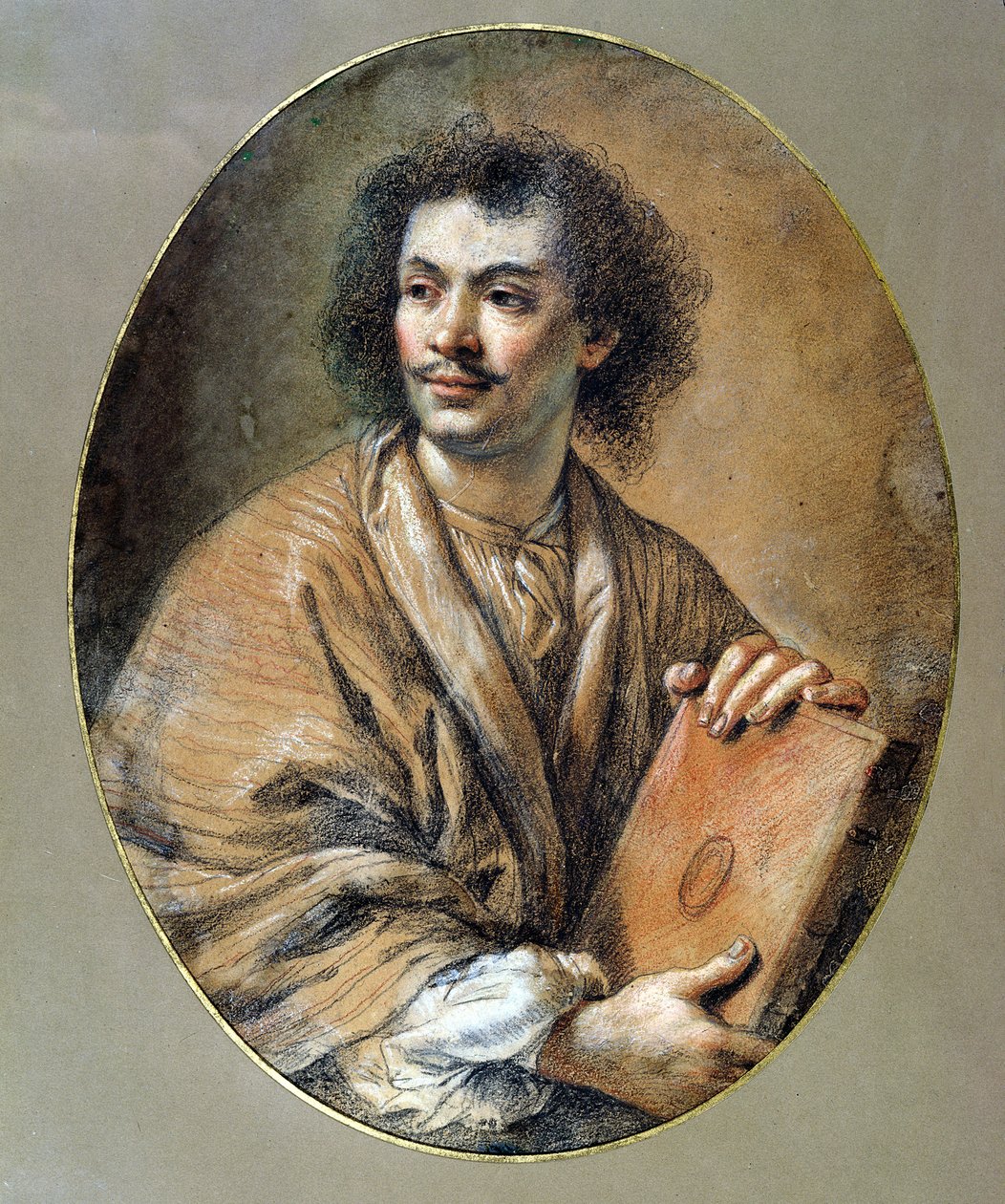 صورة موليير (1622-73) (طباشير أسود مع أحمر على ورق) بواسطة كلود ليفبفر