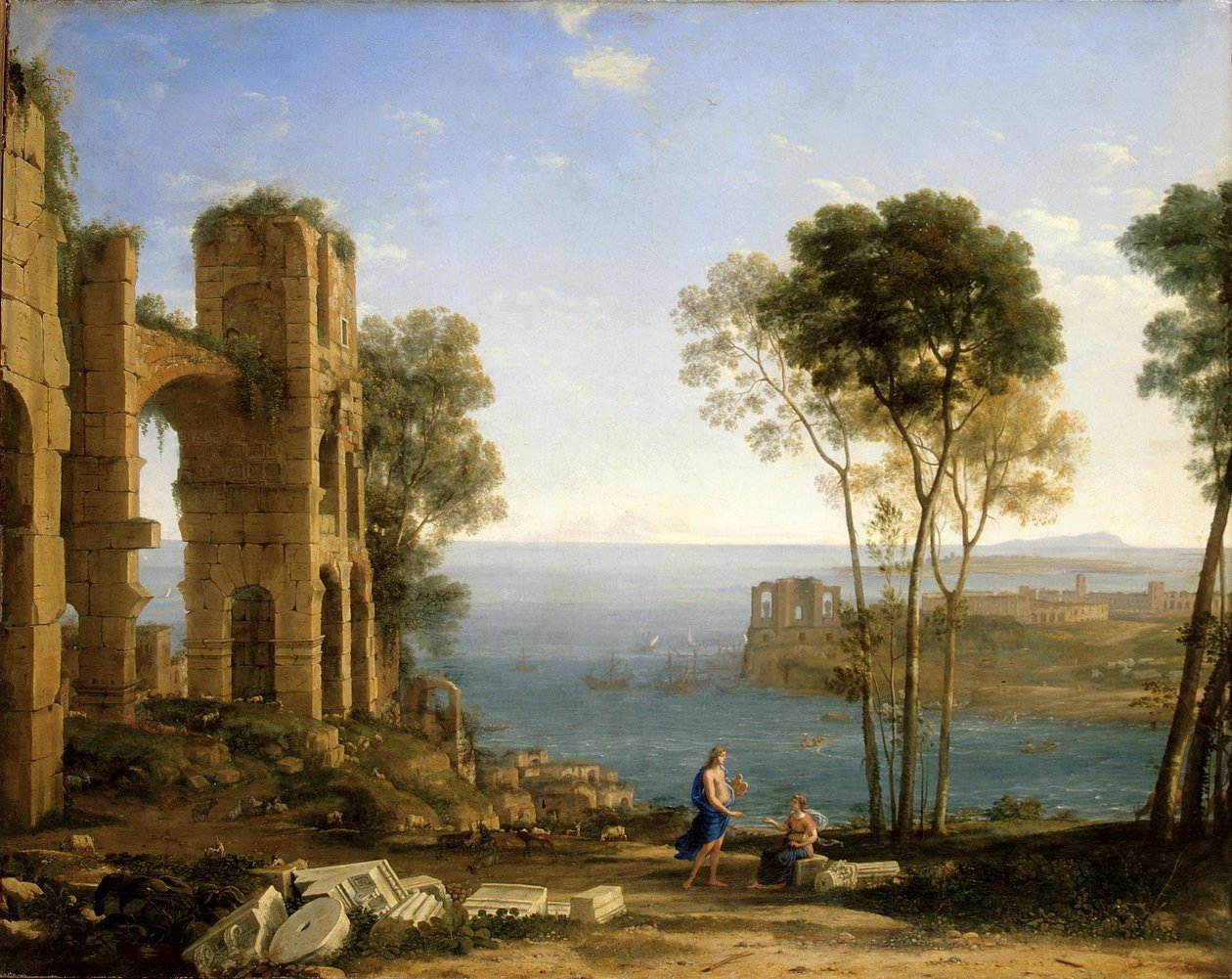 ينظر الساحل مع أبولو و Sibyl من Cumes بواسطة كلود لورين