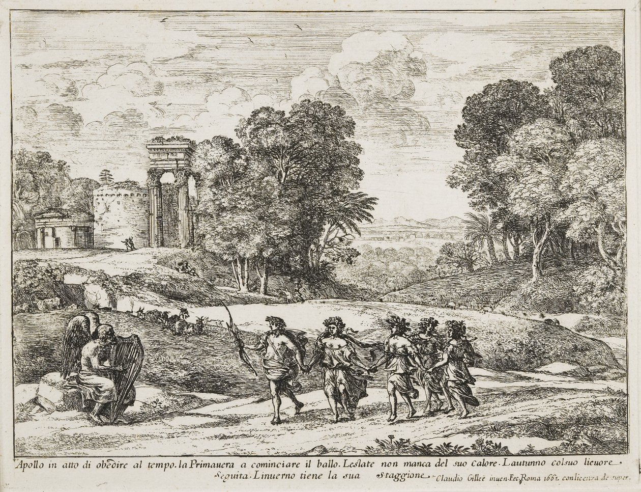الوقت ، أبولو والفصول ، 1662 بواسطة كلود لورين