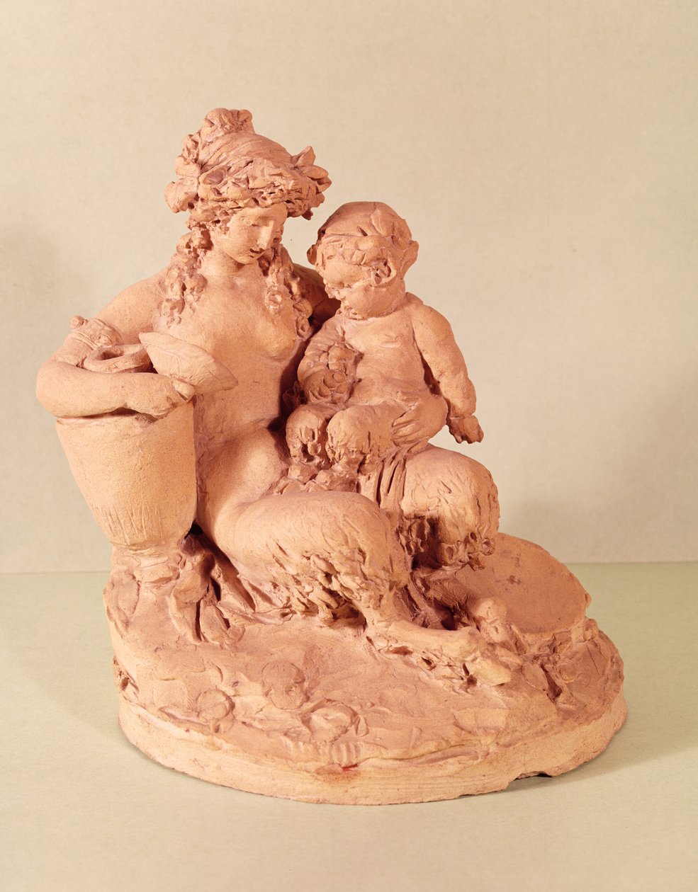 أنثى faun مع طفلها (الطين) بواسطة كلود ميشيل كلوديون
