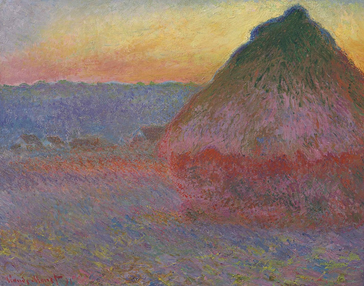 Grainstack in SunlightnFrancais: Meulen بواسطة كلود مونيه