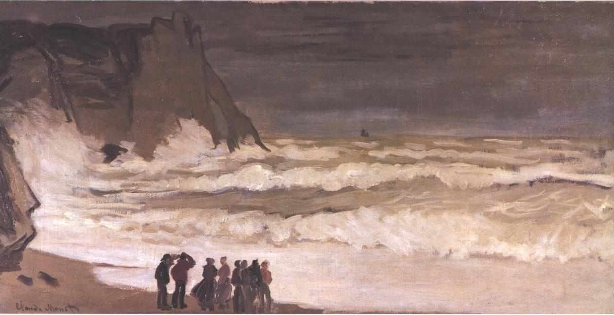 Grosse mer a EtretatnEnglish: Stormy sea at Etretatn German: Stormy sea at Etretatn بواسطة كلود مونيه